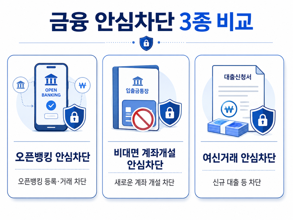 오픈뱅킹 안심차단 신청 방법 7 금융 안심차단 3종 비교