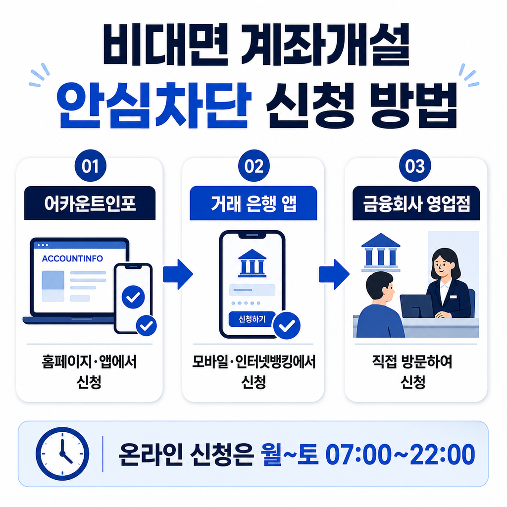 비대면 계좌개설 안심차단 신청 방법 3 신청방법