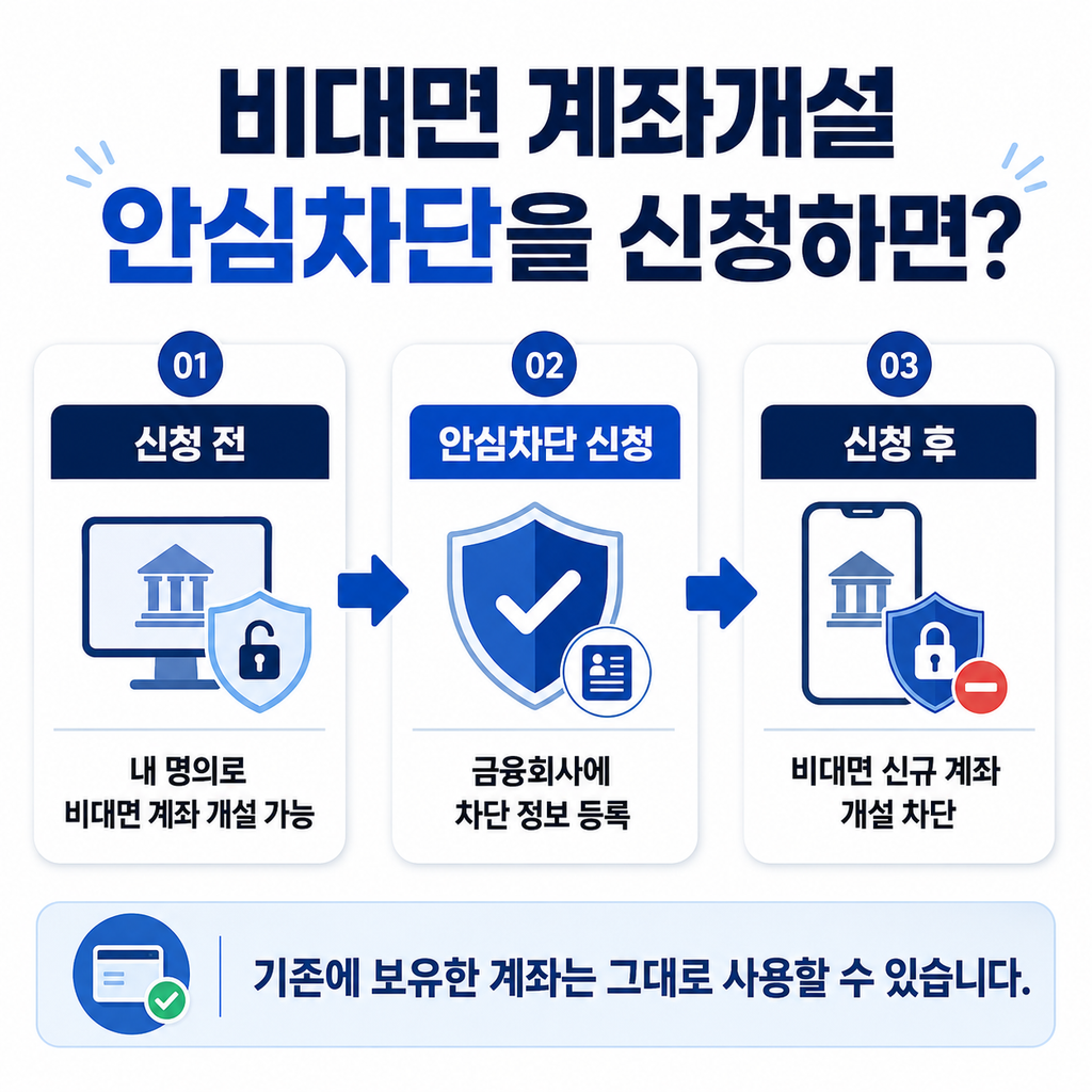 비대면 계좌개설 안심차단 신청 방법 2 차단 항목