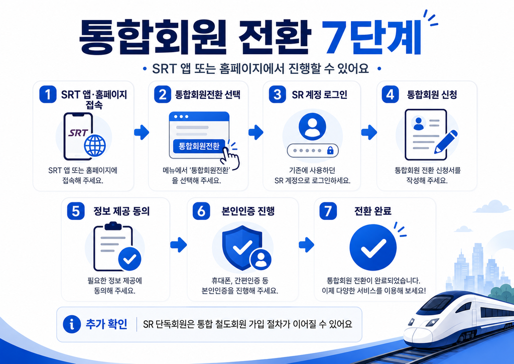 SRT 코레일 통합회원 전환 방법|9월부터 달라지는 예매 방법 3 통합회원 전환 7단계 순서