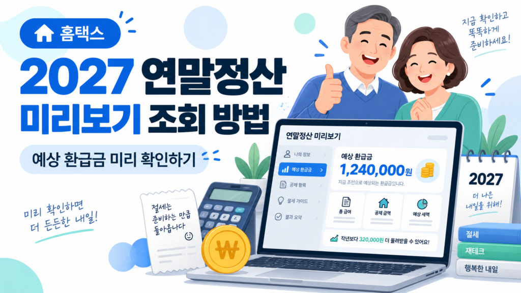 2027 연말정산 미리보기 조회 방법|예상 환급금 확인하기 1 대표 이미지