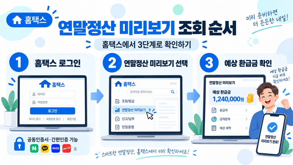 2027 연말정산 미리보기 조회 방법|예상 환급금 확인하기 2 2027 연말정산1