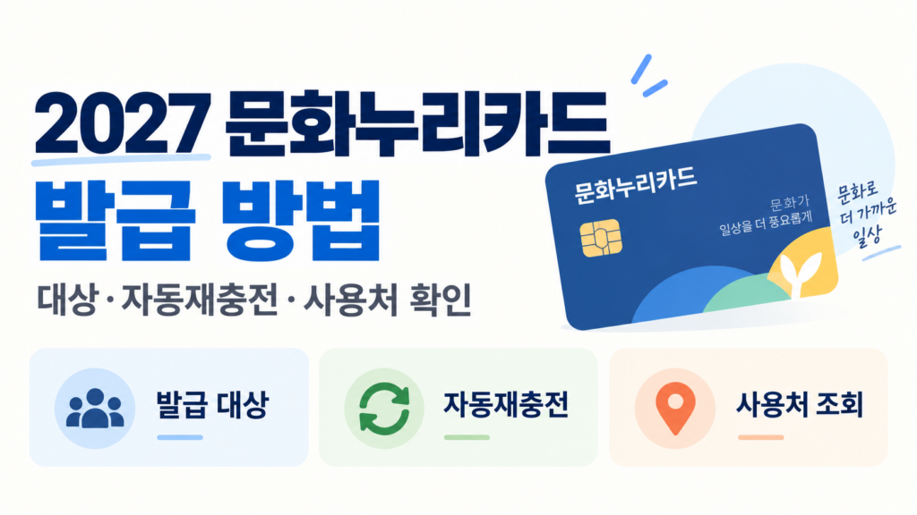 2027 문화누리카드 발급 신청 방법|대상·사용처·홈페이지 1 대표 이미지
