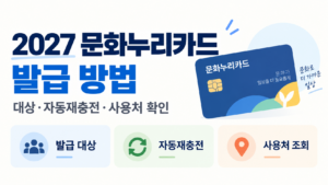 2027 문화누리카드 발급 신청 방법|대상·사용처·홈페이지 1 대표 이미지
